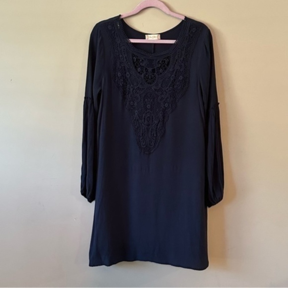 EUC Altar'd State Lace Trapeze Dress Sz M swing navy boho witch fairy gypsy